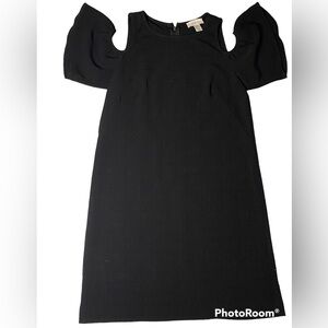 LOFT OUTLET COLD SHOULDER BLACK KNEE LENGTH DRESS SIZE XS